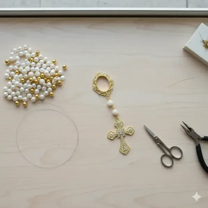 Materiales simples para hacer rosarios